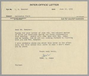 [Letter from Thomas L. James to I. H. Kempner, June 10, 1955]