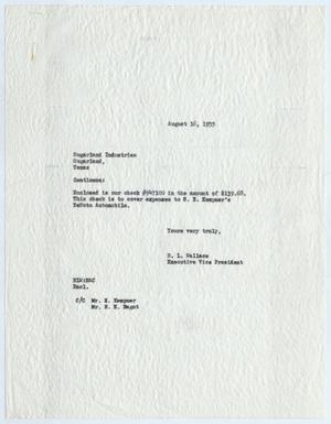 [Letter from R. L. Wallace to H. Kempner and R. E. Bagot, August 16, 1955]