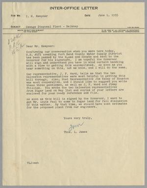 [Letter from Thomas L. James to I. H. Kempner, June 9, 1955]