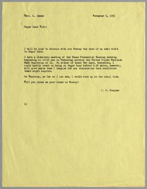 [Letter from I. H. Kempner to Thomas L. James, November 5, 1955]