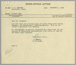 [Letter from G. A. Stirl to I. H. Kempner, November 4, 1955]