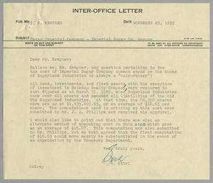 [Letter from G. A. Stirl to I. H. Kempner, November 25, 1955]