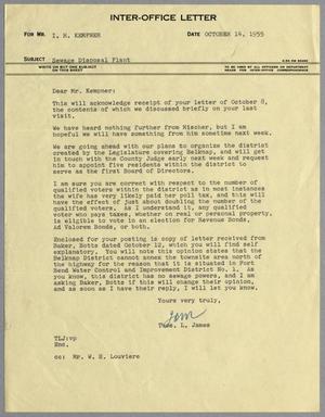 [Letter from Thomas L. James to I. H. Kempner, October 14, 1955]