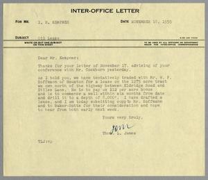 [Letter from Thomas L. James to I. H. Kempner, November 18, 1955]