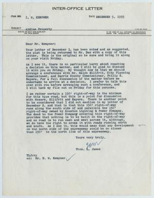 [Letter from Thomas L. James to I. H. Kempner, December 5, 1955]