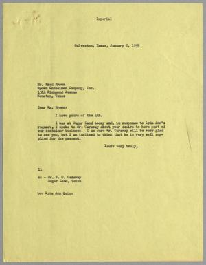 [Letter from I. H. Kempner to Fred Brown, January 5, 1955]