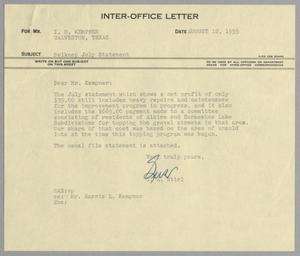 [Letter from G. A. Stirl to I. H. Kempner, August 12, 1955]