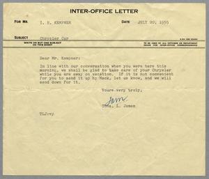 [Letter from Thomas L. James to I. H. Kempner, July 20, 1955]