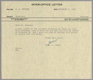[Letter from Thomas L. James to I. H. Kempner, December 7, 1955]
