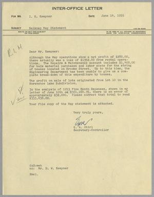 [Letter from G. A. Stirl to I. H. Kempner, June 14, 1955]