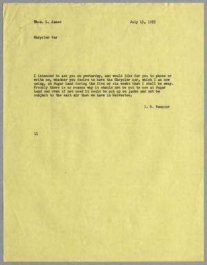 [Letter from I. H. Kempner to Thomas L. James, July 15, 1955]