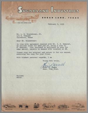 [Letter from Thomas L. James to A. H. Blackshear, Jr., February 4, 1955]