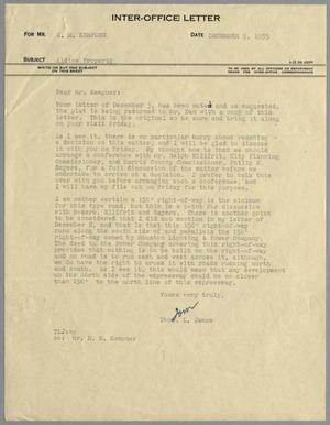 [Letter from Thomas L. James to I. H. Kempner, December 5, 1955]