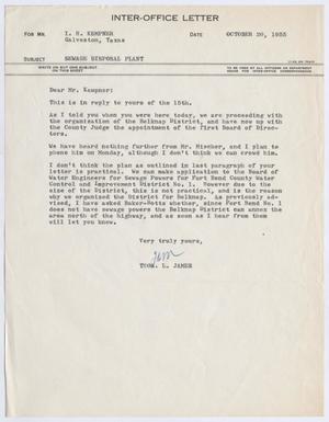 [Letter from T. L. James to I. H. Kempner, October 20, 1955]