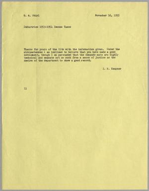 [Letter from I. H. Kempner to G. A. Stirl, November 16, 1955]