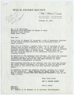 [Letter from Sam E. Drake to R. M. Armstrong, January 25, 1955]