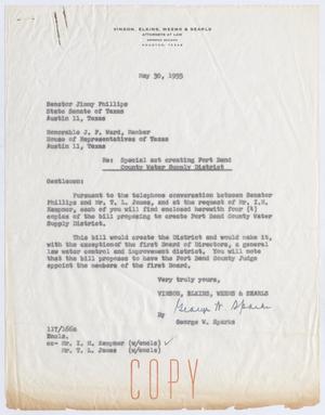 [Letter from George W. Sparks to Jimmy Phillips, May 30, 1955]