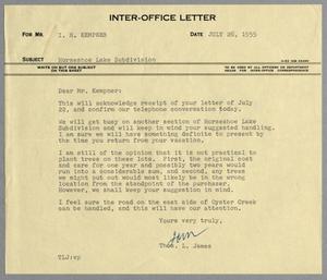 [Letter from Thomas L. James to I. H. Kempner, July 26, 1955]