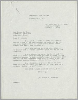 [Letter from George W. Woodruff to Thomas L. James, January 12, 1955]