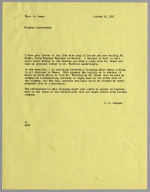 [Letter from I. H. Kempner to Thomas L. James, October 6, 1955]