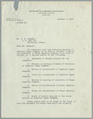 Primary view of object titled '[Letter from Homer L. Bruce to I. H. Kempner, October 6, 1955]'.