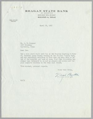 [Letter from Neal Butler to I. H. Kempner, April 16, 1955]