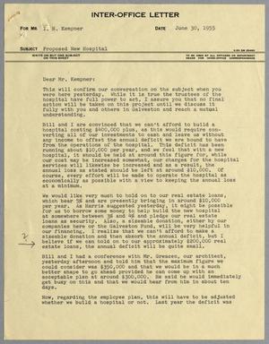 [Letter from Thomas L. James to I. H. Kempner, June 30, 1955]