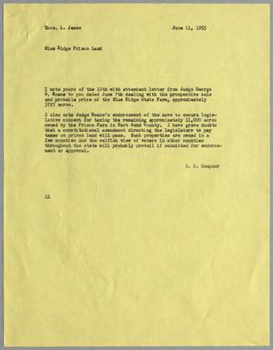 [Letter from I. H. Kempner to Thomas L. James, June 11, 1955]