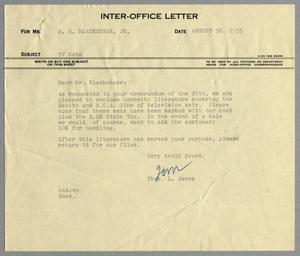 [Letter from Thomas L. James to A. H. Blackshear, Jr., August 30, 1955]