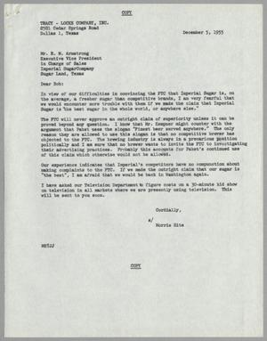 [Letter from Morris Hite to R. M. Armstrong, December 5, 1955]