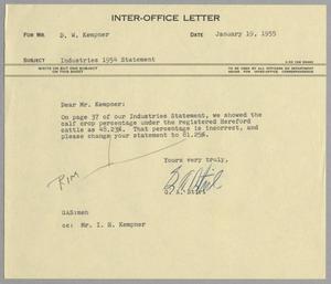 [Letter from G. A. Stirl to D. W. Kempner, January 19, 1955]