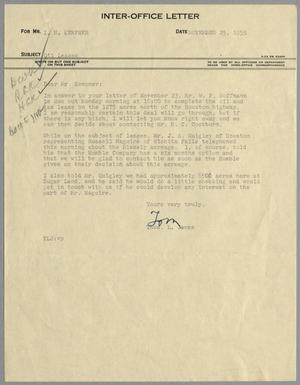 Primary view of object titled '[Letter from Thomas L. James to I. H. Kempner, November 25, 1955]'.