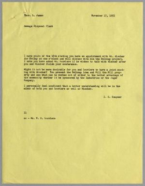 [Letter from I. H. Kempner to Thomas L. James, November 17, 1955]