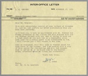 [Letter from Thomas L. James to I. H. Kempner, November 16, 1955]