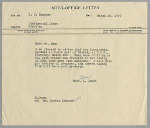 [Letter from Thomas L. James to I. H. Kempner, March 1, 1955]