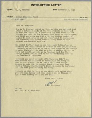 [Letter from Thomas L. James to I. H. Kempner, November 9, 1955]