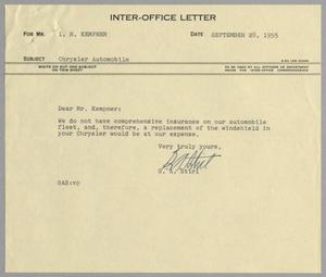 [Letter from G. A. Stirl to I. H. Kempner, September 28, 1955]