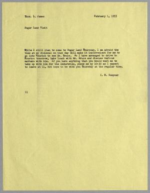 [Letter from I. H. Kempner to Thomas L. James, February 1, 1955]