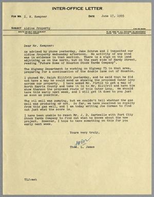 [Letter from Thomas L. James to I. H. Kempner, June 17, 1955]
