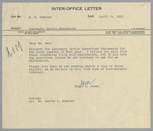 [Letter from Thomas L. James to D. W. Kempner, April 14, 1955]