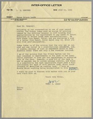 [Letter from Thomas L. James to I. H. Kempner, July 15, 1955]