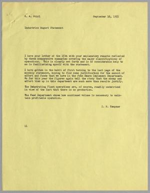 [Letter from I. H. Kempner to G. A. Stirl, September 16, 1955]