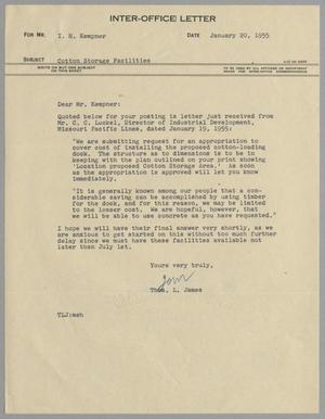 [Letter from Thomas L. James to I. H. Kempner, January 20, 1955]