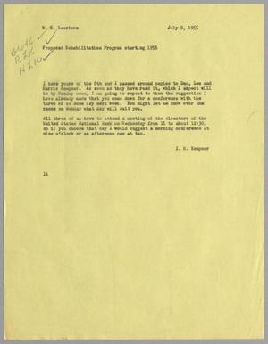 [Letter from I. H. Kempner to W. H. Louviere, July 9, 1955]