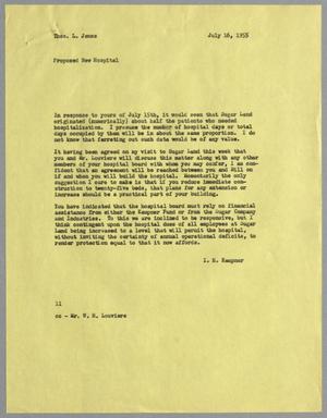 [Letter from I. H. Kempner to Thomas L. James, July 16, 1955]