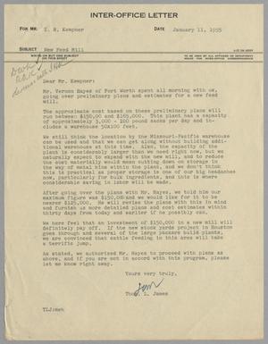 [Letter from Thomas L. James to I. H. Kempner, January 11, 1955]