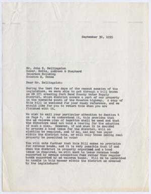 [Letter from Thomas L. James to John S. Sellingsloh, September 30, 1955]