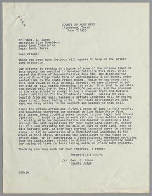 [Letter from George G. Roane to Thomas L. James, June 7, 1955]