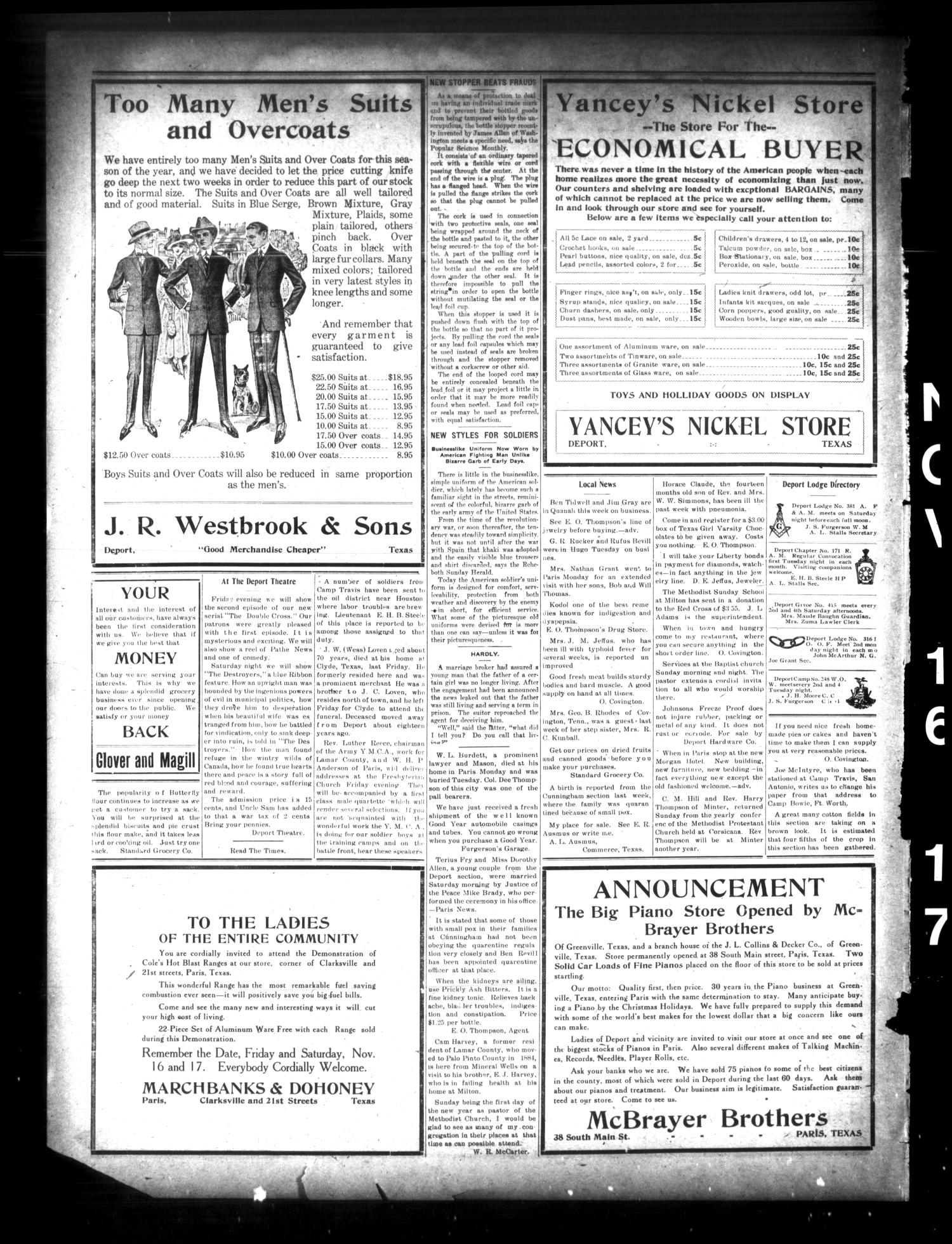 The Deport Times (Deport, Tex.), Vol. 9, No. 42, Ed. 1 Friday, November 16, 1917
                                                
                                                    [Sequence #]: 2 of 6
                                                