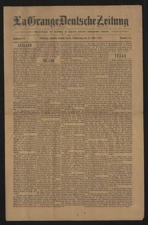 Primary view of object titled 'La Grange Deutsche Zeitung (La Grange, Tex.), Vol. 32, No. 41, Ed. 1 Thursday, May 25, 1922'.
